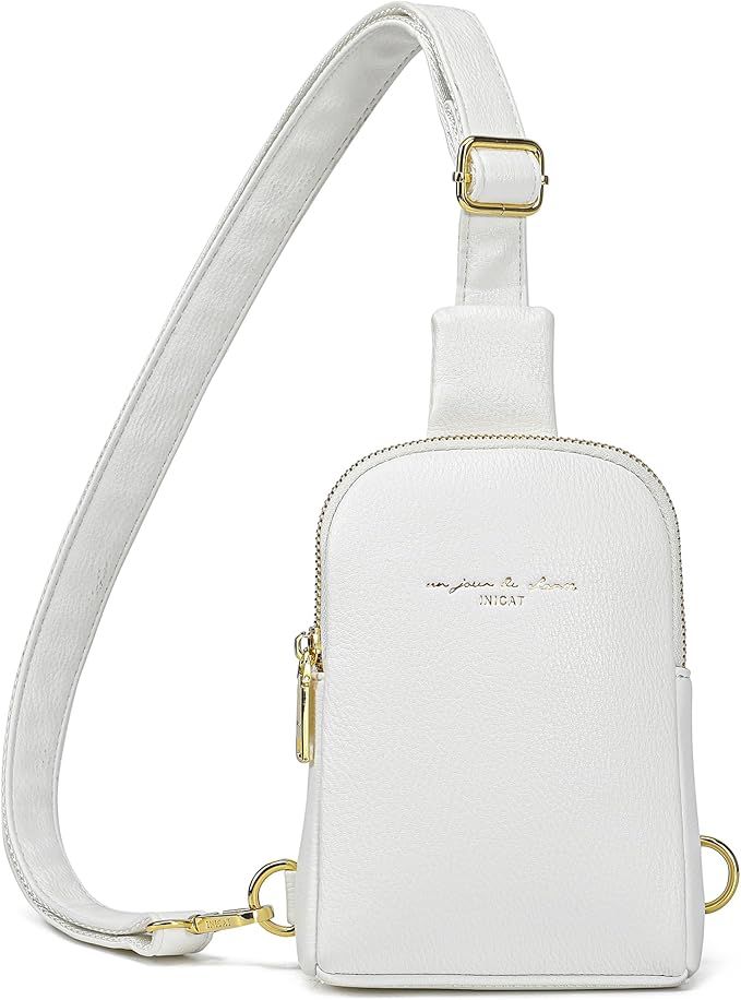 AOCINA INICAT Small Sling Bag Crossbody Vegan Leather Fanny Packs for Women Fashionable Chest Bag... | Amazon (US)