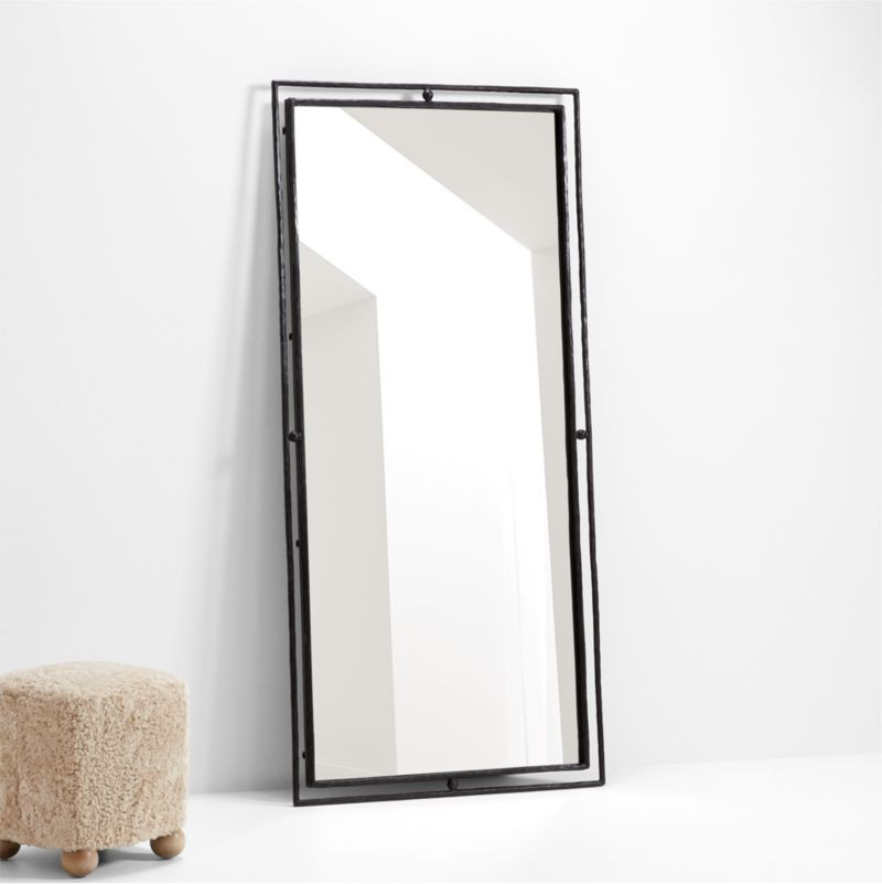 Rodin Black Floor Mirror by Athena Calderone | Crate & Barrel | Crate & Barrel