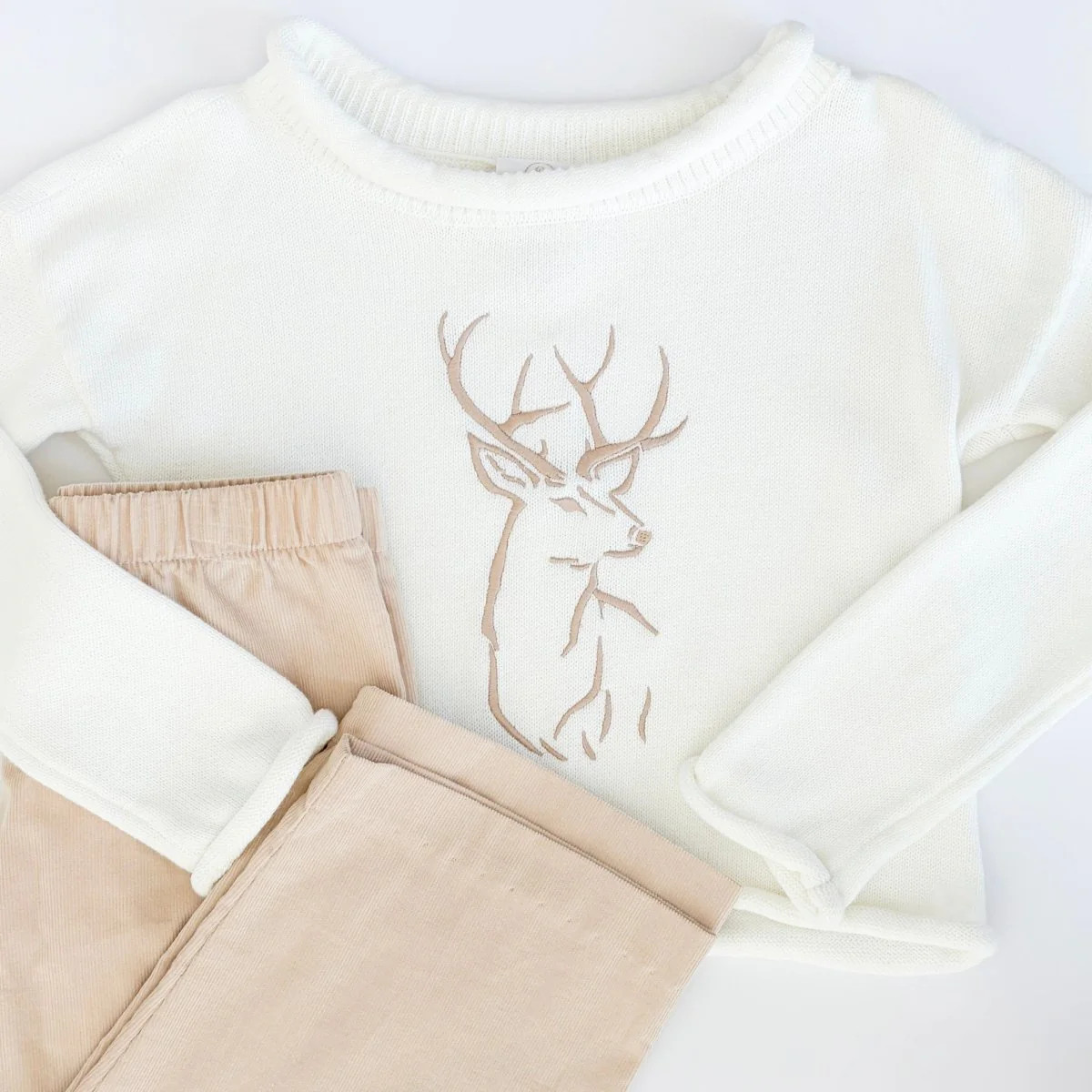 Ryan Roll Neck Sweater - Kingsport Khaki, Deer | Lullaby Set