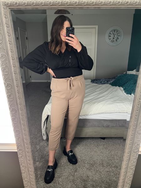 Casual work outfit, work shirt from Amazon, chunky loafers 
Shoes size 10, shirt xl

#LTKworkwear #LTKcurves #LTKSeasonal