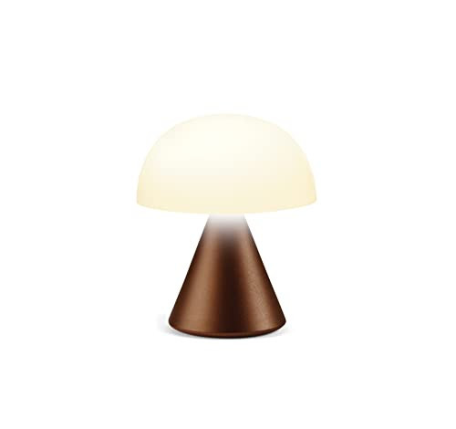 Lexon Mina Small Mushroom Lamp - LED Portable Bedside Light for Bedrooms, Kids & Nursery - Rechargeable with 12h Autonomy & Memory Dimmer, Aluminum - Bronze | Amazon (US)