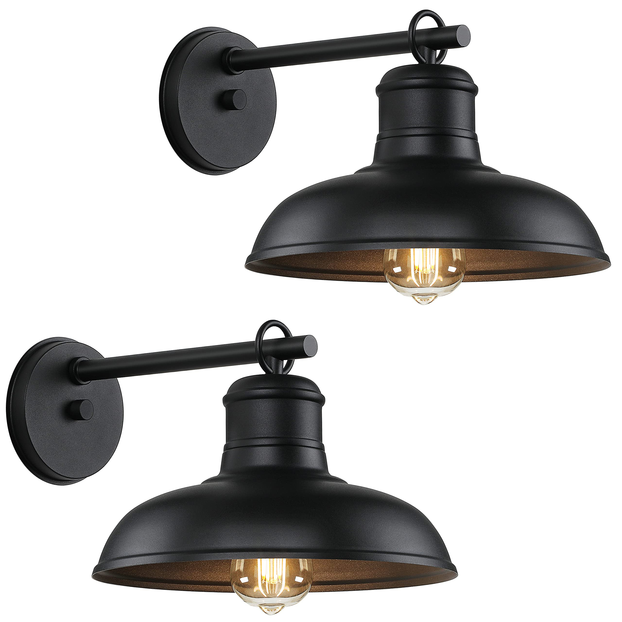 Outdoor Wall Lights - 2-Pack Black Wall Sconces, Farmhouse Barn Lights, Modern Indoor Wall Mount ... | Amazon (US)