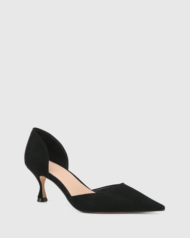 Lois Black Suede Stiletto Heel Pump | Wittner