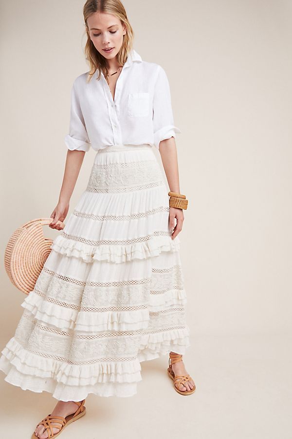 Tiered Lace Skirt | Anthropologie (US)
