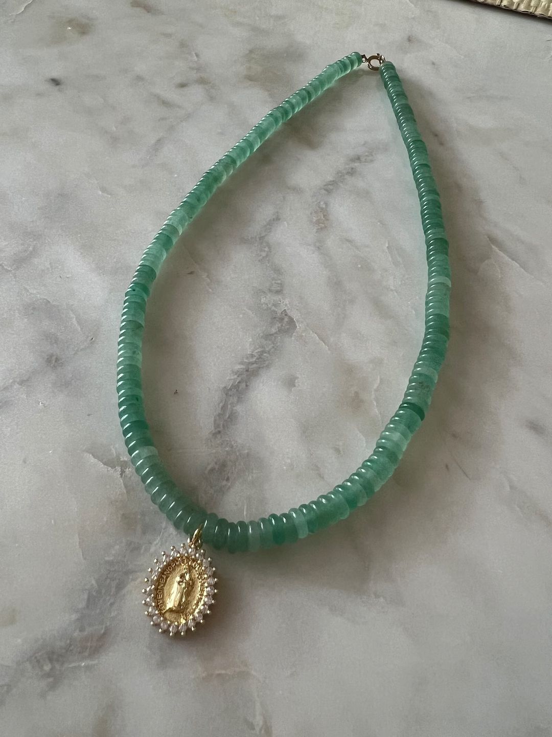 Our Lady of the Guadalupe Aventurine Gemstone Necklace | Etsy (US)