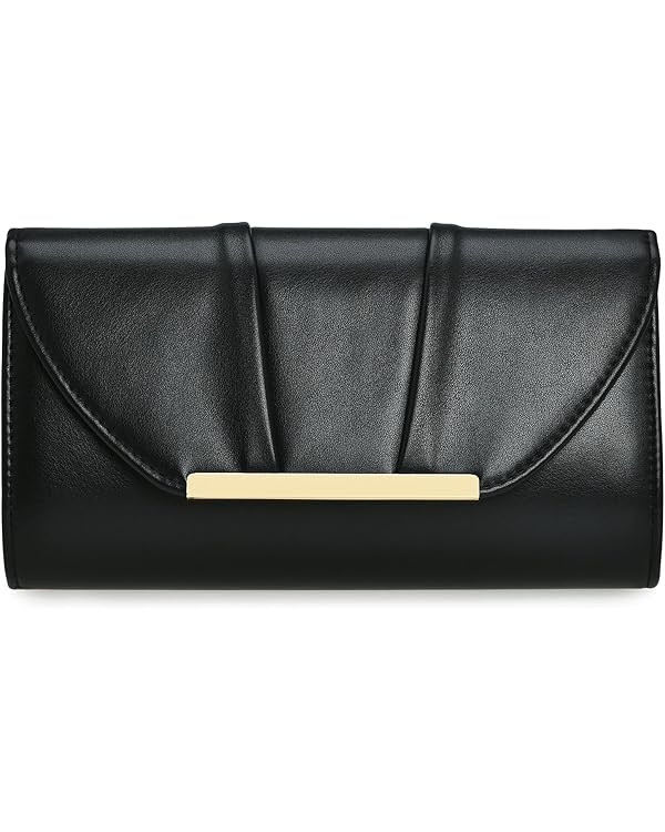 Women Evening Bag Dressy Formal Handbag Pleated PU Clutch Purse for Wedding/Prom/Party/Black-tie ... | Amazon (US)