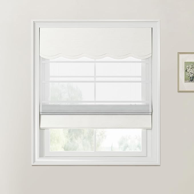 ChadMade Custom Made Fold Roman Shade for Indoor Windows, Linen Blend Light Filtering Roman Blind... | Amazon (US)