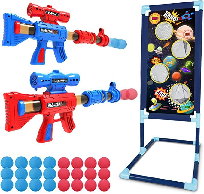 LURLIN Shooting Game Toy for Age 6, 7, 8,9,10+ Years Old Kids, Boys - 2pk Foam Ball Popper Air Gu... | Amazon (US)