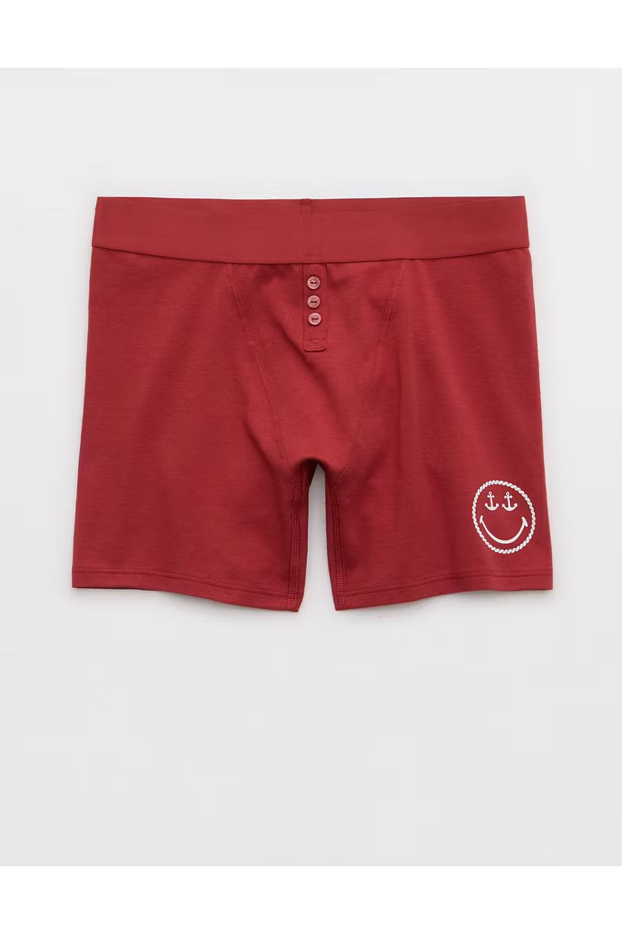 Superchill Cotton Smiley Boxer Underwear Women's Summer Burgundy XXS | Aerie