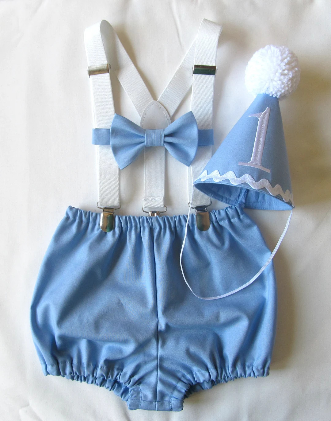 First Birthday Smash Cake Outfit Boy Baby Blue and White Outfit 1, 2, 3 or 4 Piece Set Diaper Cov... | Etsy (US)