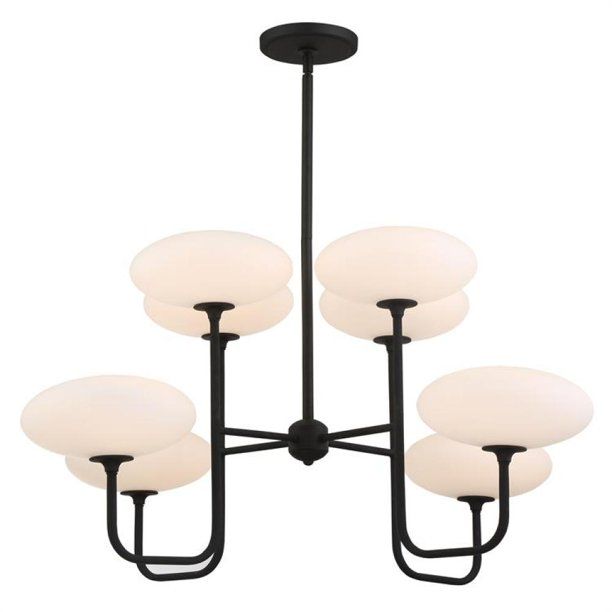 Parker 8 Light Black Forged Chandelier by Crystorama PKR-B8508-BF in Black Finish | Walmart (US)
