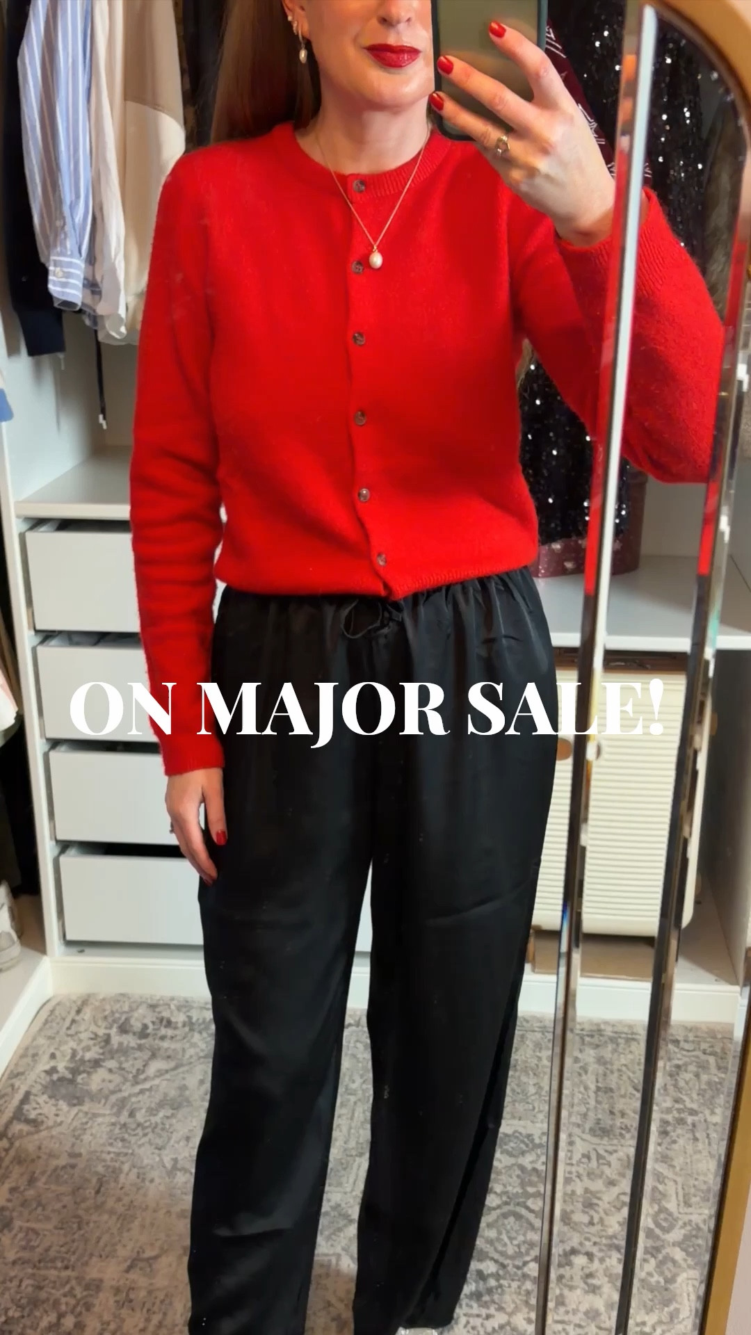 This H&M Red cardigan is on major sale with 70% off making it the perfect classic and festive Christmas Day piece. ♥️✨🎄 Wearing an XS Red cardigan, red knitwear, partywear, satin trousers, Christmas drinks, holiday party outfit, date night outfit, Laura Ruth 

#LTKuk #LTKfestive #LTKsale