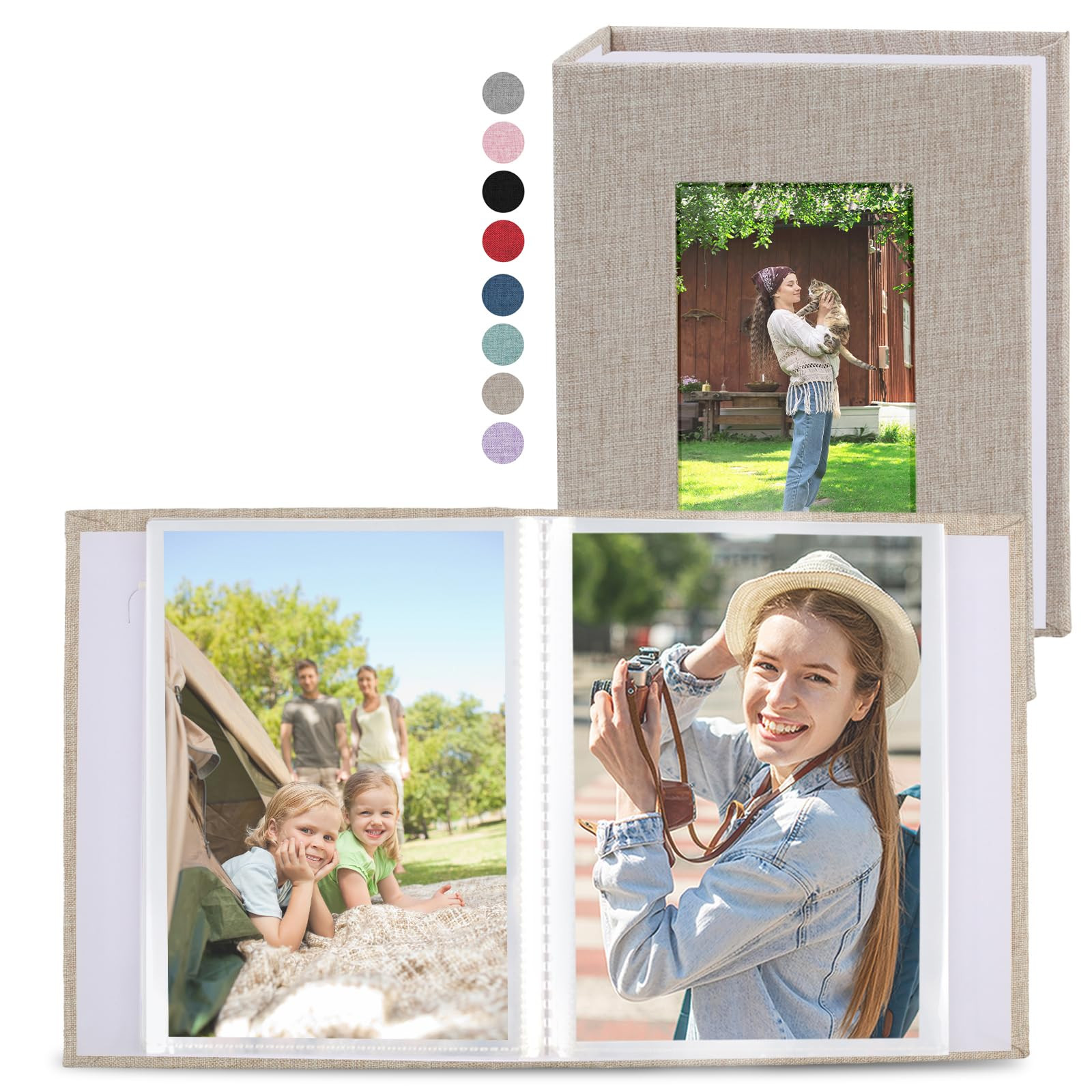vivinin 2 Pack Photo Album 5x7, Linen Cover Photo Book, Small Photo Album Book for 36 Pockets Hol... | Amazon (US)