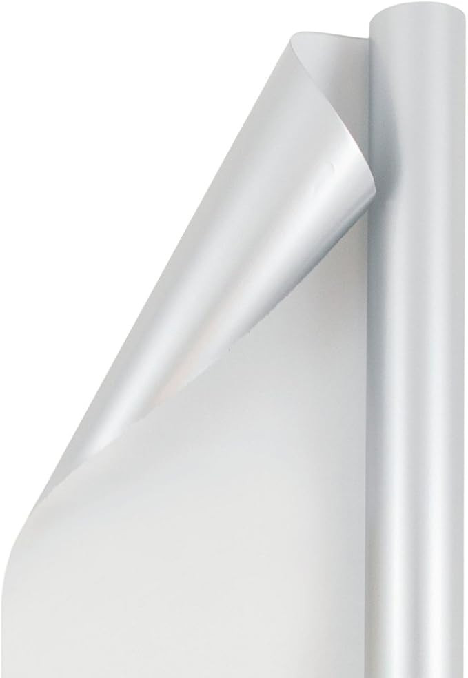 JAM PAPER Gift Wrap - Matte Wrapping Paper - 25 Sq Ft - Matte Silver Foil - Roll Sold Individuall... | Amazon (US)