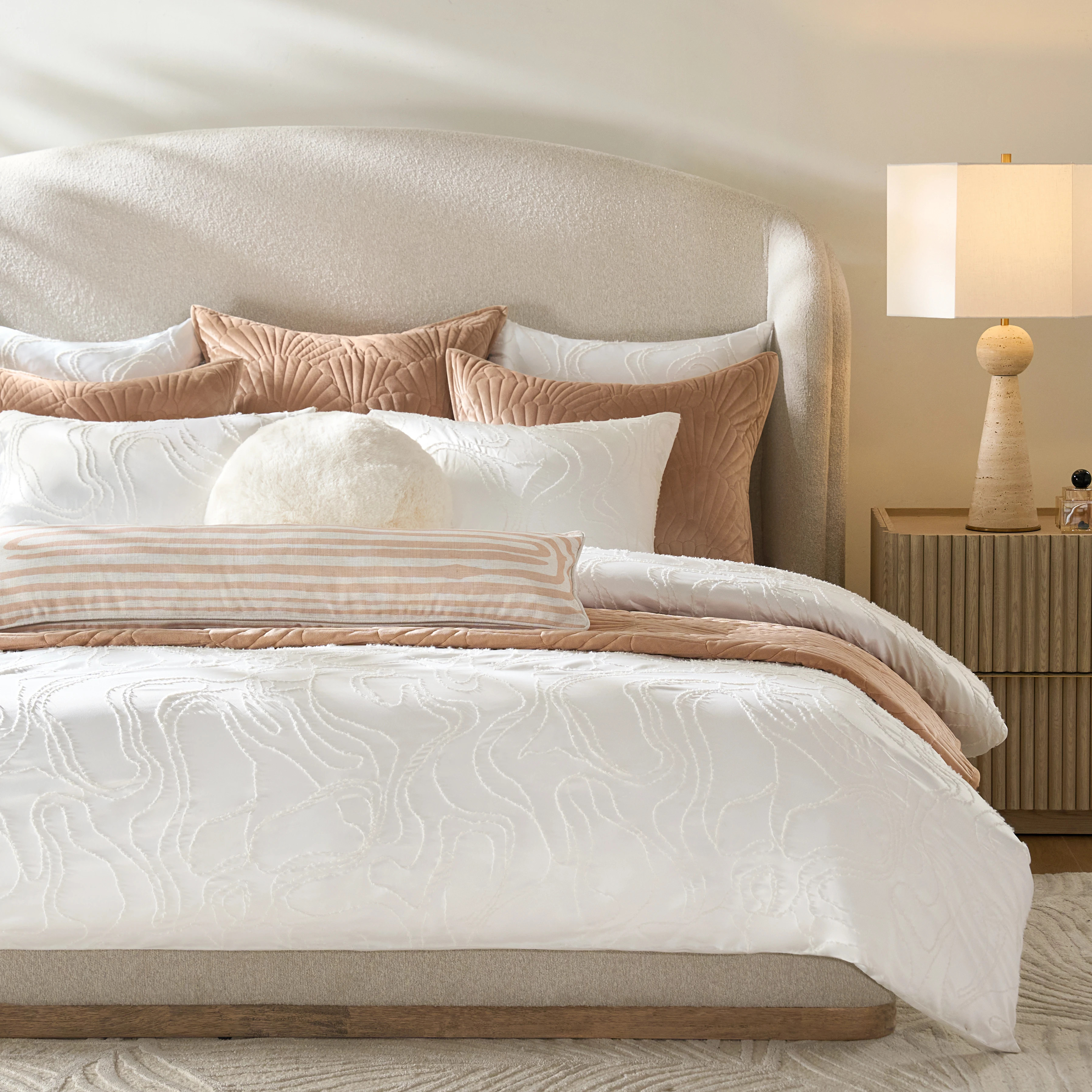 Fan Velvet Quilt Set - Muted Coral | Z Gallerie