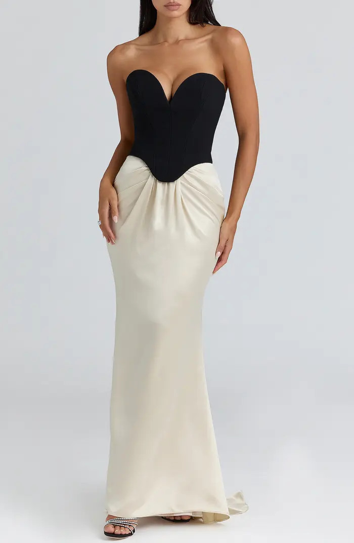 HOUSE OF CB Sorcha Mixed Media Cocktail Dress | Nordstrom | Nordstrom