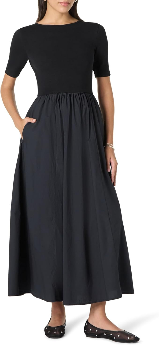 The Drop Women's Barrett Short Sleeve Mixed Media Dress | Amazon (US)