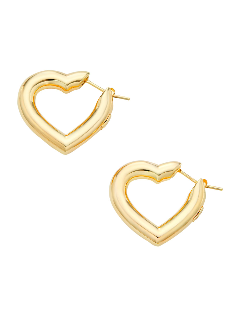 14K Yellow Gold Heart Hoop Earrings | Saks Fifth Avenue