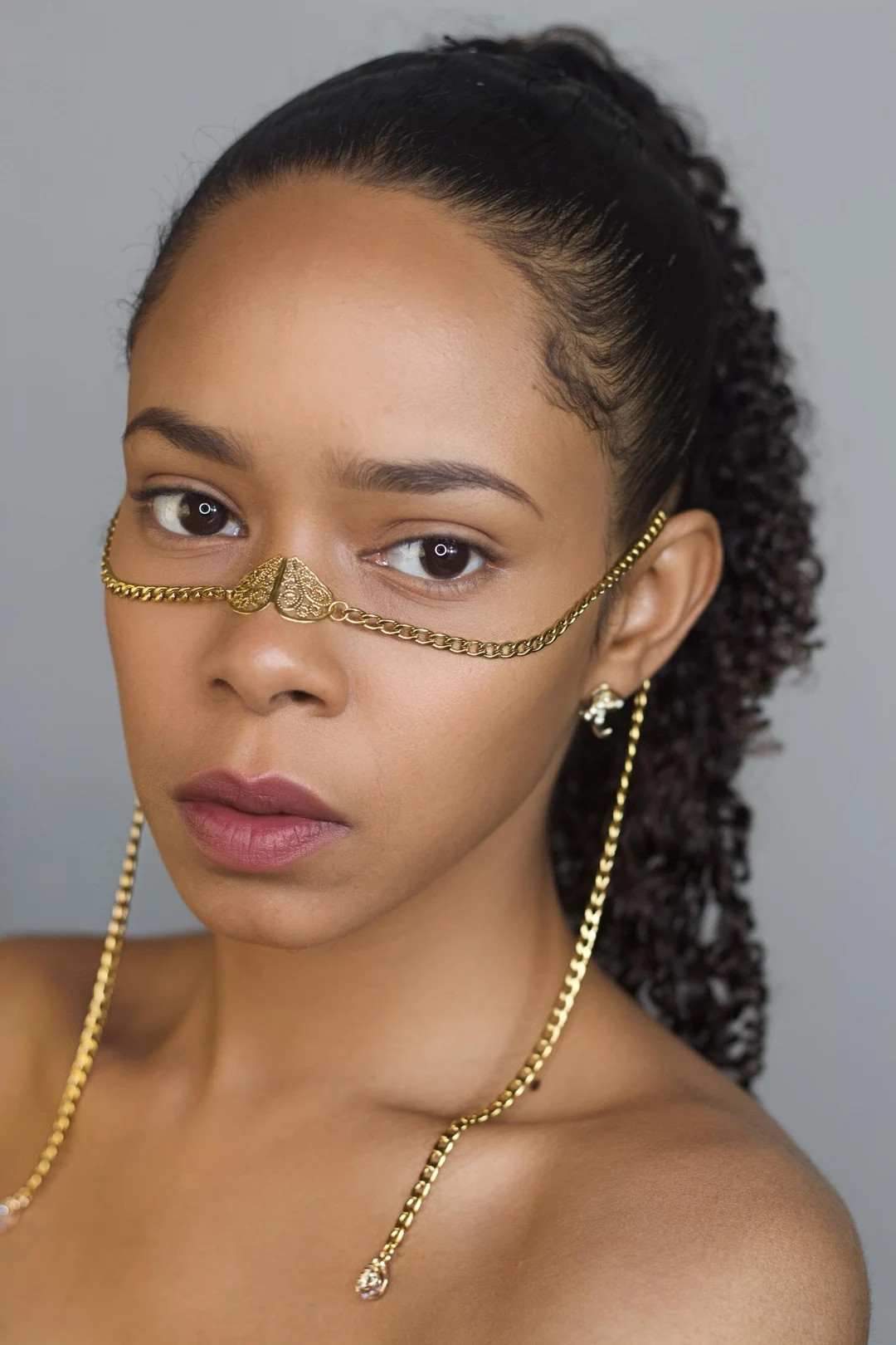 EARHALO - FIYA | Ear Cuff Chain & Face Chain - Face Jewelry, Tribal, Festival, Body Chain, Costum... | Etsy (US)