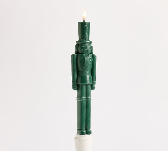 Flameless Nutcracker Taper Candle | Pottery Barn CA