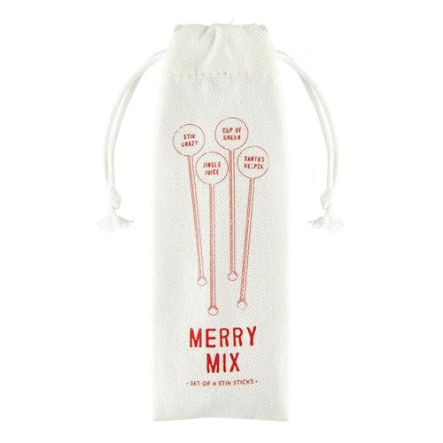Santa Barbara Design Studio Christmas Cocktail Stirrers Stir Sticks For Drinks Gift Set, 4-Piece, Merry Mix | Amazon (US)
