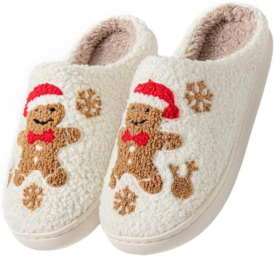 Menore Christmas Reindeer Slippers for Womens Mens Plush Warm Santa Claus Slippers Fuzzy House Sl... | Amazon (US)