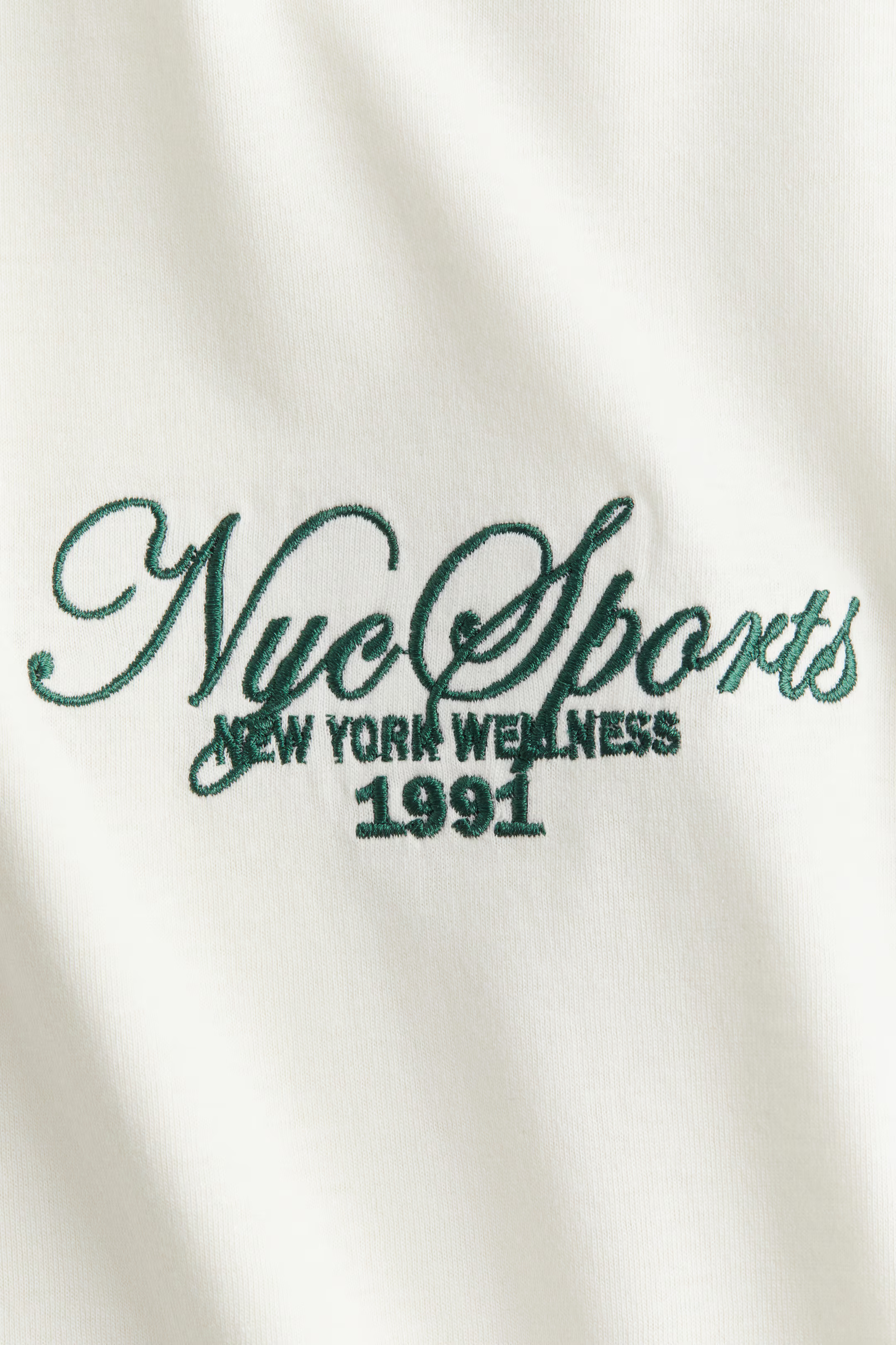 Cotton T-shirt - Cream/NYC Sports - Ladies | H&M GB | H&M (UK, MY, IN, SG, PH, TW, HK)