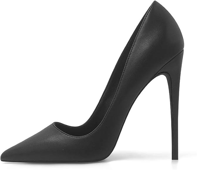 Elisabet Tang Women Pumps, Pointed Toe High Heel 4.7 inch/12cm Pointed Toe Heels for Women Matte Mat | Amazon (US)
