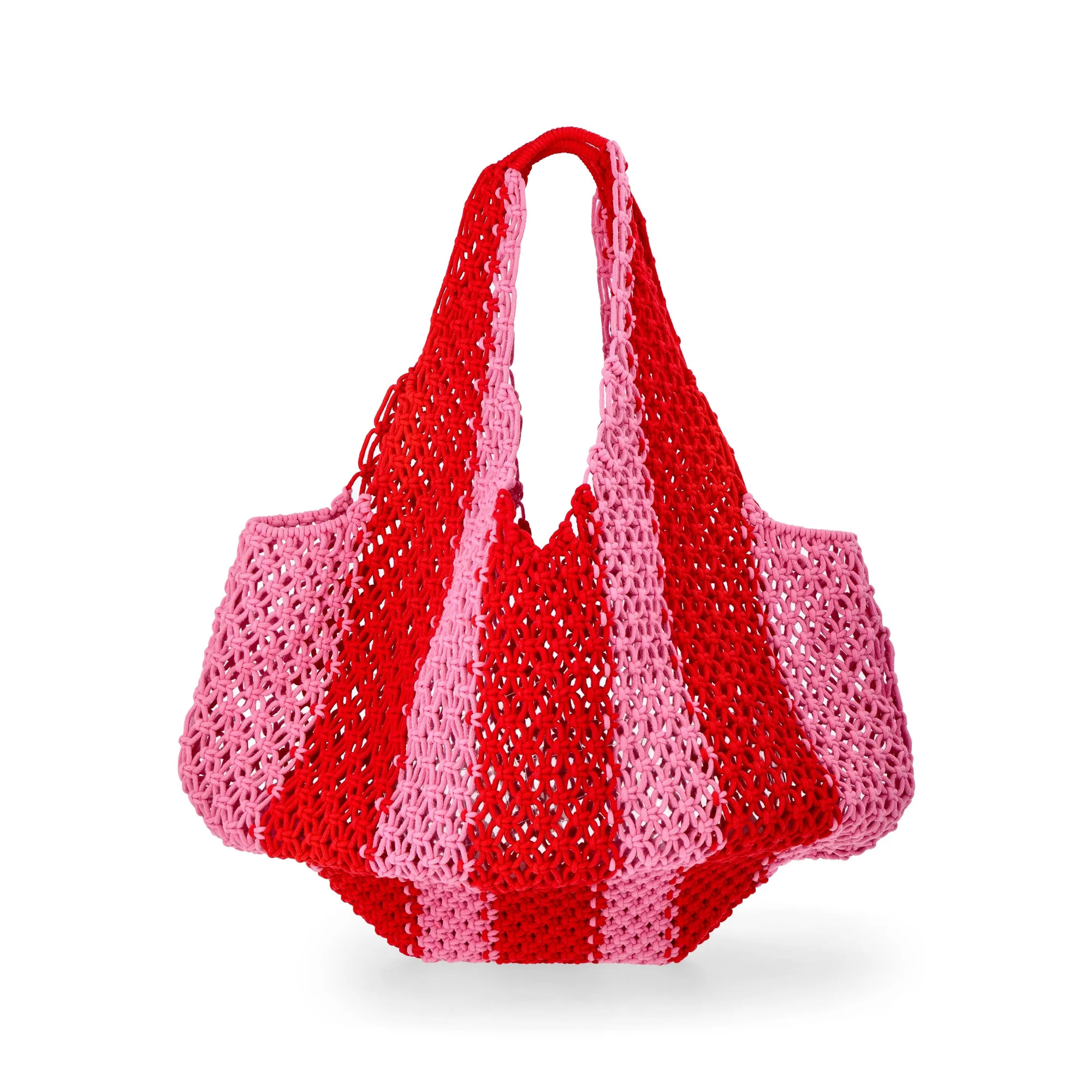 No Boundaries Women's Festival Crochet Striped Hobo Bag, Pink Jubilee Stripe | Walmart (US)