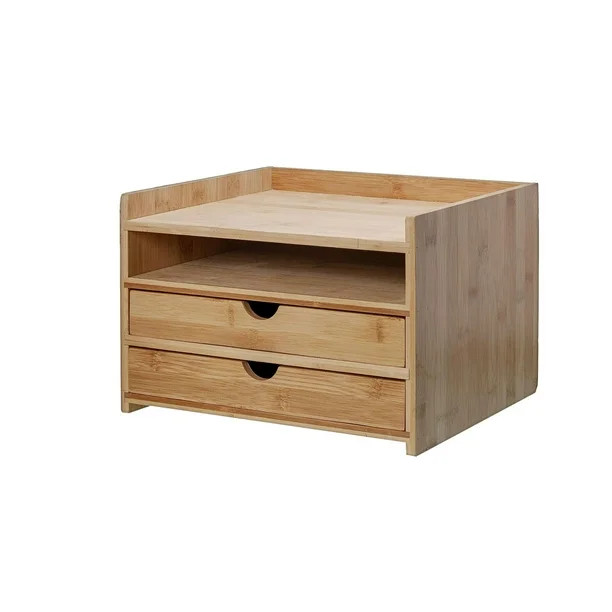 Bamboo Desktop Organizer, 3-Tier Desk Accessories with US Letter Paper Size Drawers for Folders, ... | Walmart (US)
