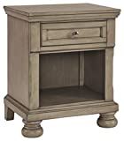 Signature Design by Ashley Lettner Modern Traditional 1 Drawer Nightstand, Light Gray | Amazon (US)