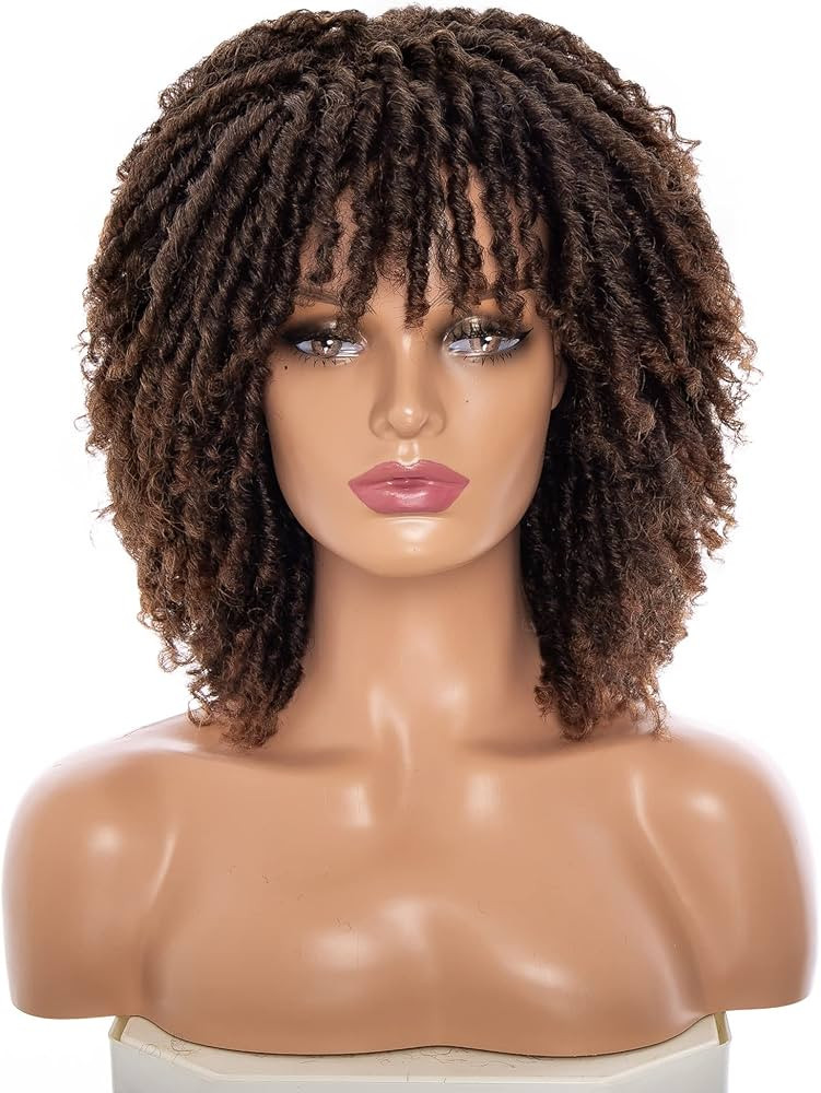 Short Dreadlock Wig for Black Women and Men Afro Curly Twist Wigs Glueless Soft Synthetic Hair Wi... | Amazon (US)