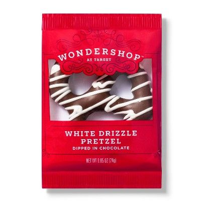 White Drizzle Pretzel Dipped In Chocolate - 1.25oz - Wondershop™ | Target