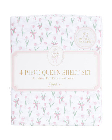 Tulips And Bows Sheet Set | TJ Maxx