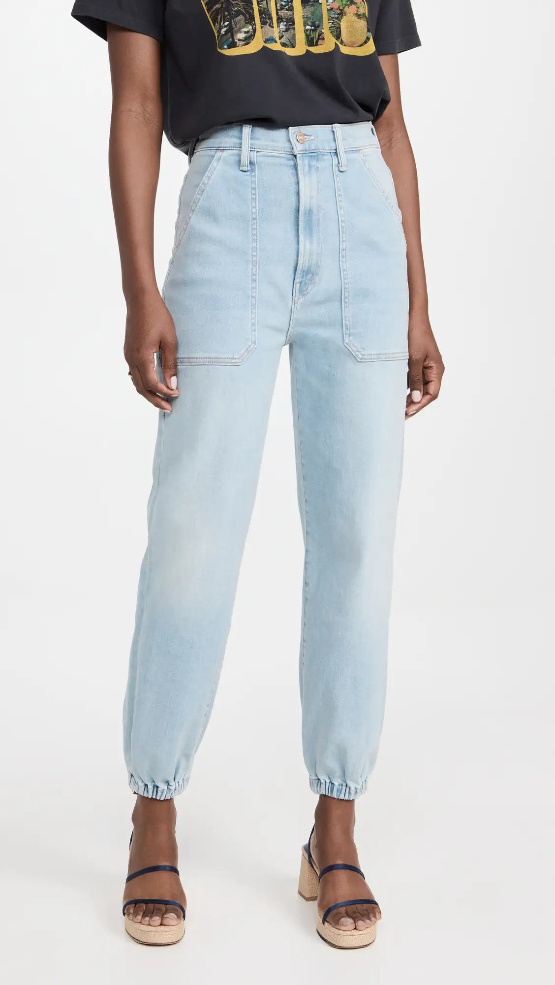 MOTHER The Wrapper Patch Springy Ankle Jeans | Shopbop | Shopbop