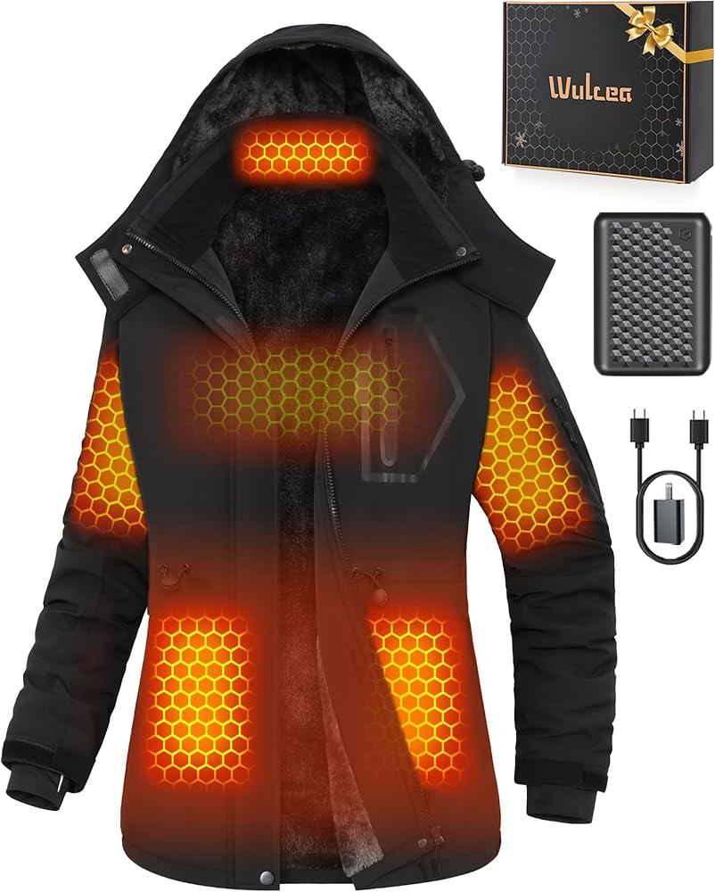Wulcea Graphene Heated Jacket For Women 12V 18400mAh Fast Charge With Large Capacity | Amazon (US)