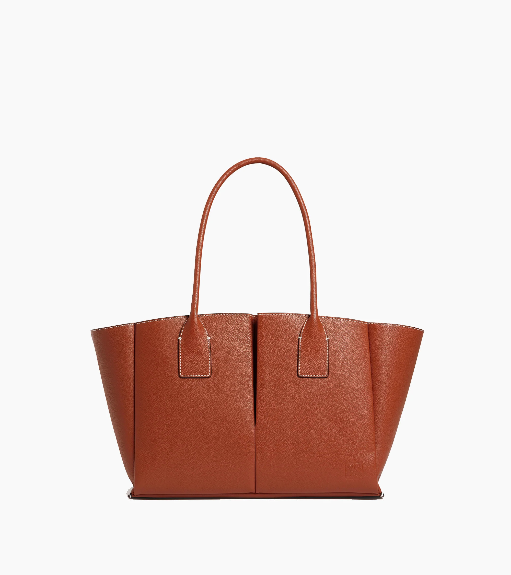 Elena large tote bag in grained leather | Le Tanneur