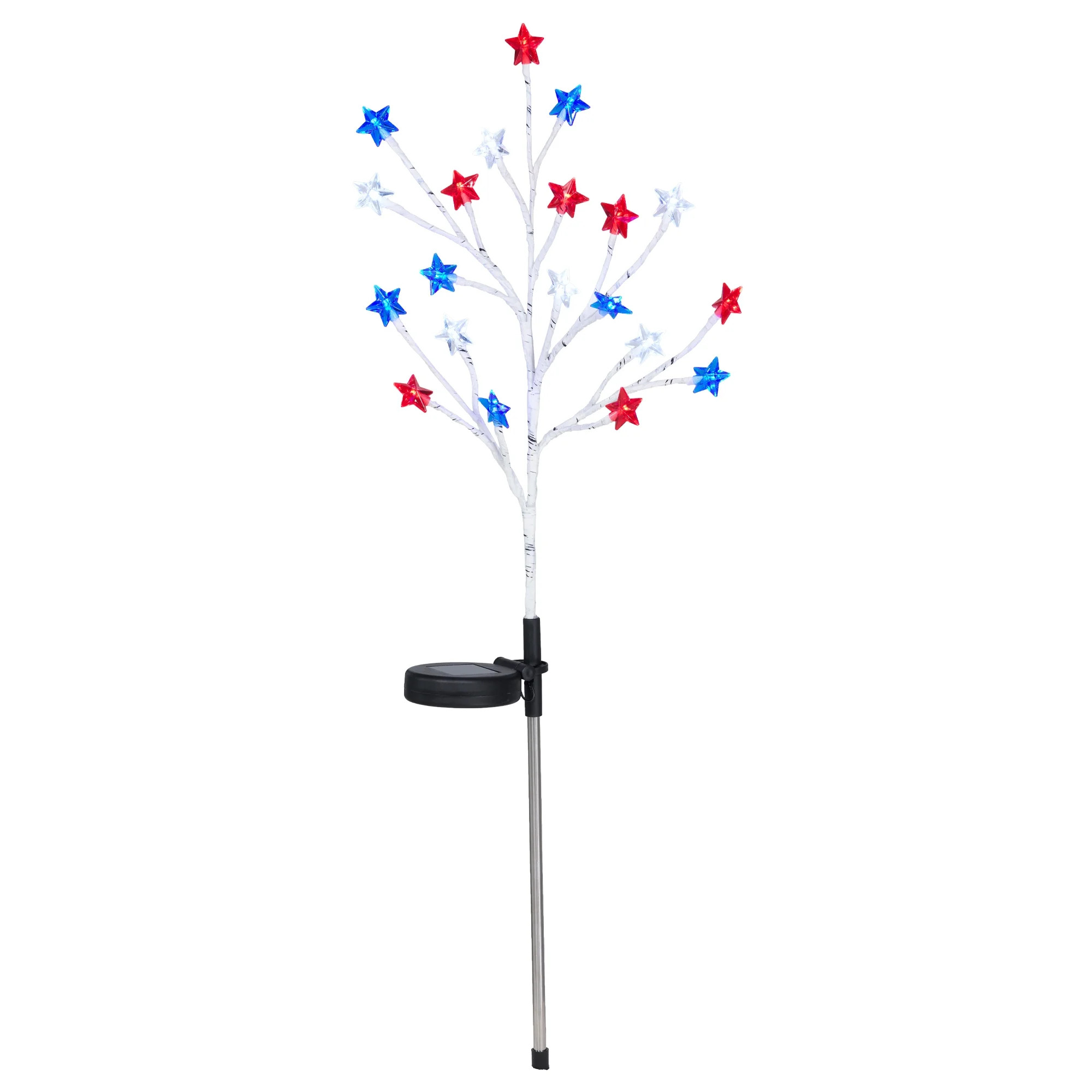 Outdoor Solar-Powered LED Star Pathway Light, Red/Cool White/Blue, 29", Patriotic by Way To Celeb... | Walmart (US)