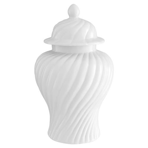 Eichholtz Modern Classic Castello Amphora White Ceramic Lidded Jar | Kathy Kuo Home