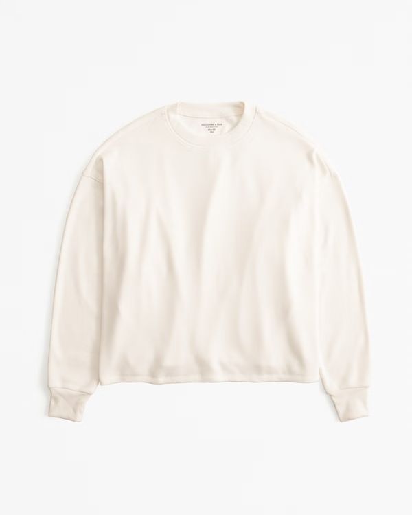 Long-Sleeve Microwaffle Oversized Crew Top | Abercrombie & Fitch (US)