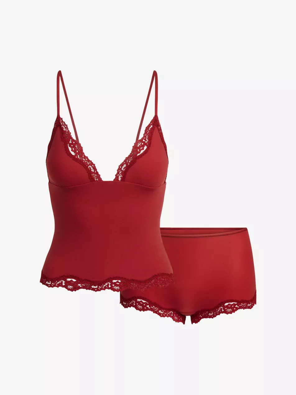 Fits Everybody Lace-Trim Stretch-Woven Cami Top and Boy Short Set | Selfridges