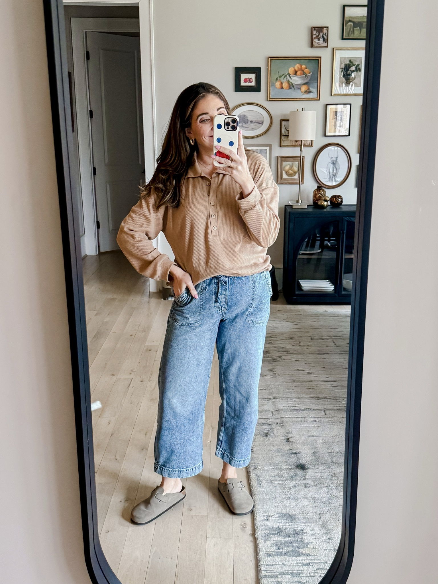 Just another comfy mom ootd! Haven’t worn this top since I bought it because I wasn’t sure I liked the style… But the material is top notch! 
Top M / Jeans S / Clogs tts 

#LTKootd #LTKOver40 #LTKMidsize