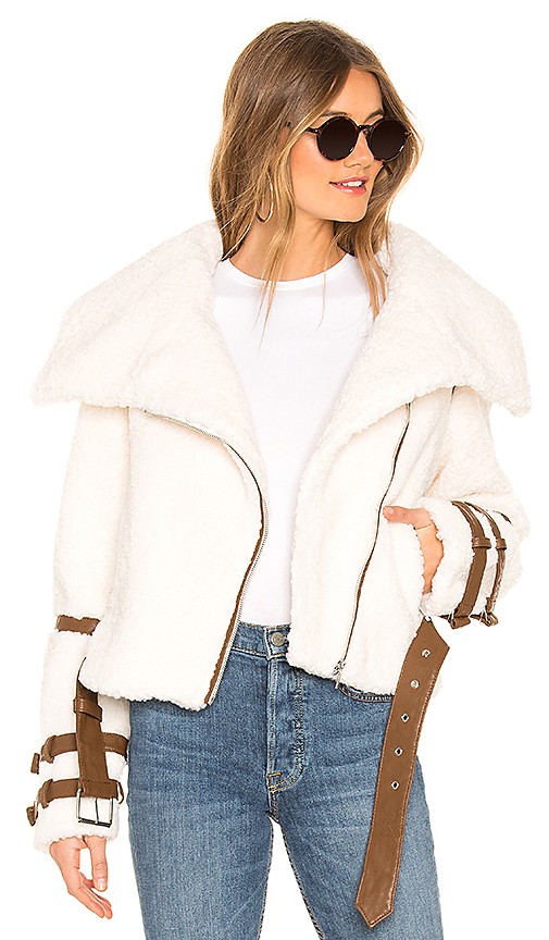 Bailey Moto Jacket in Vanilla Bean | Revolve Clothing (Global)
