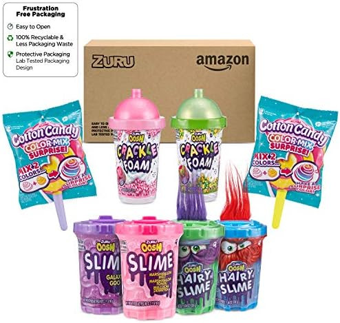 Amazon.com: Oosh Slime Kit | Kit Includes Scented Fluffy Color Mix Slime, Crackle Foam, Hairy Sli... | Amazon (US)