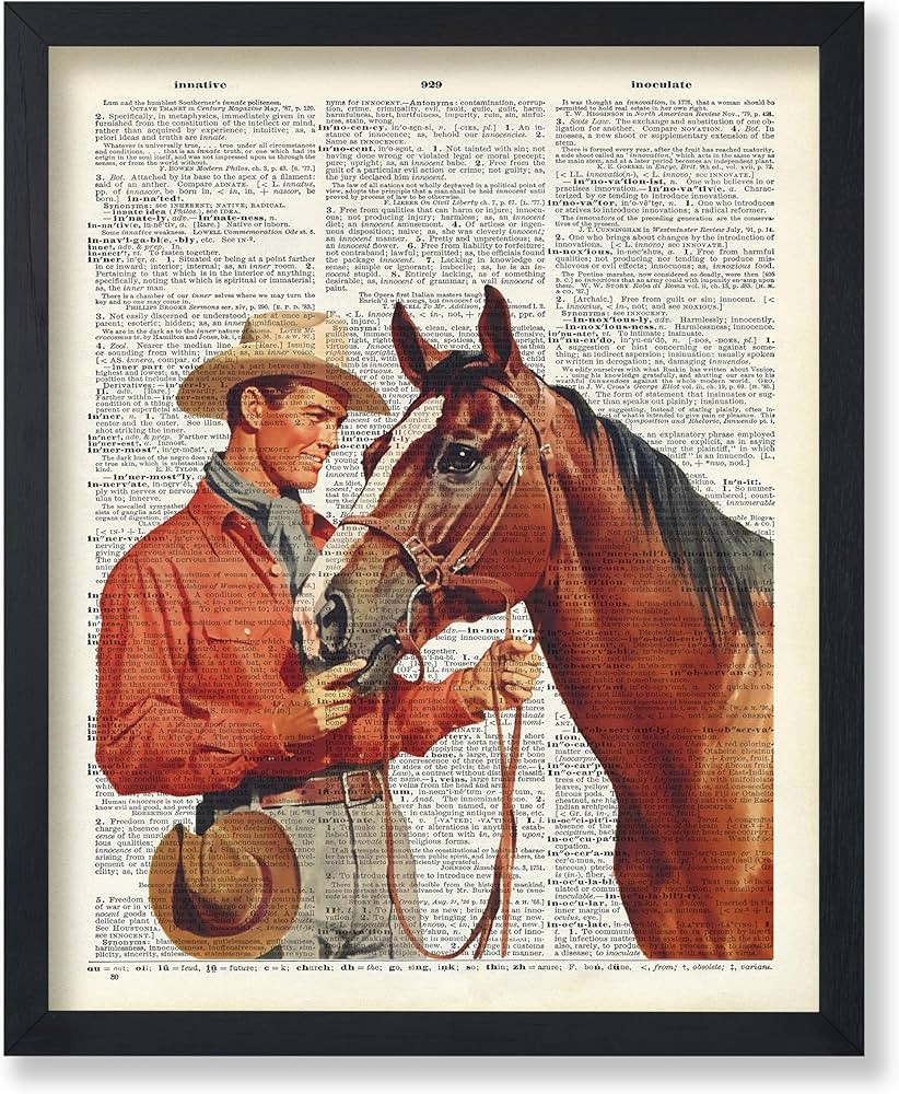 Poster Master Dictionary Art Poster - Retro Cowboy And Horse Print - Wild West Art - Western Art ... | Amazon (US)