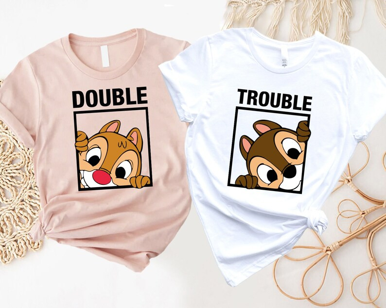 Chip and Dale Shirt, Double Trouble Shirt, Disney Couple Shirts, Disney Matching Shirts, Disney V... | Etsy (US)