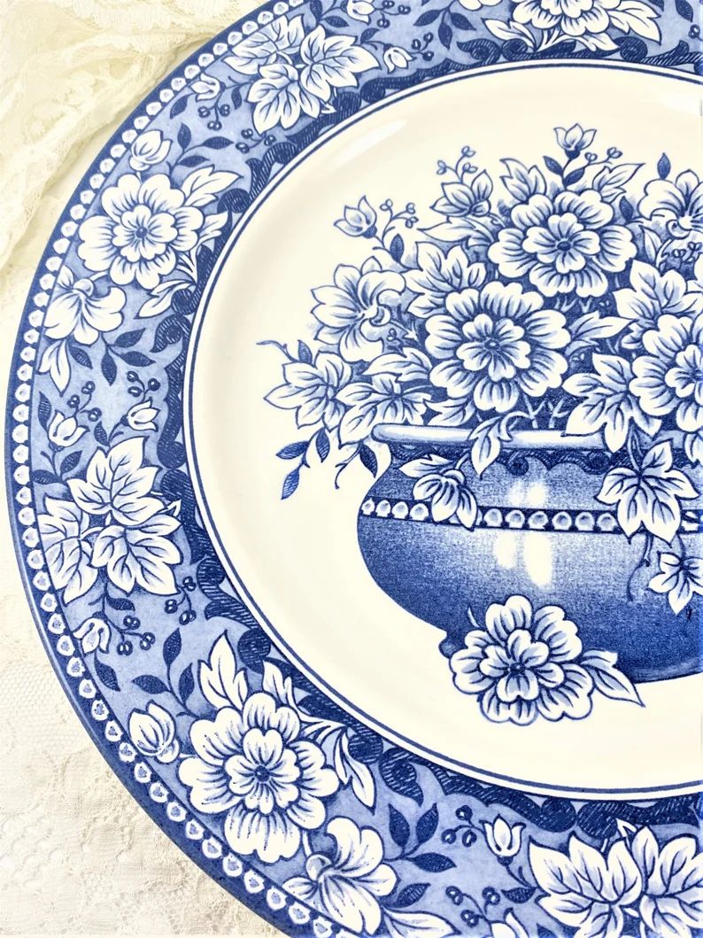 Blue and White Dinner Plate Royal Stafford English Toile - Etsy | Etsy (US)