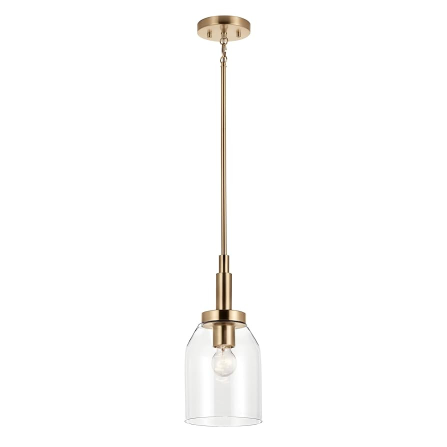 KICHLER Madden 1-Light Mini Pendant with Clear Glass in Champagne Bronze, Sloped Ceiling Compatib... | Amazon (US)