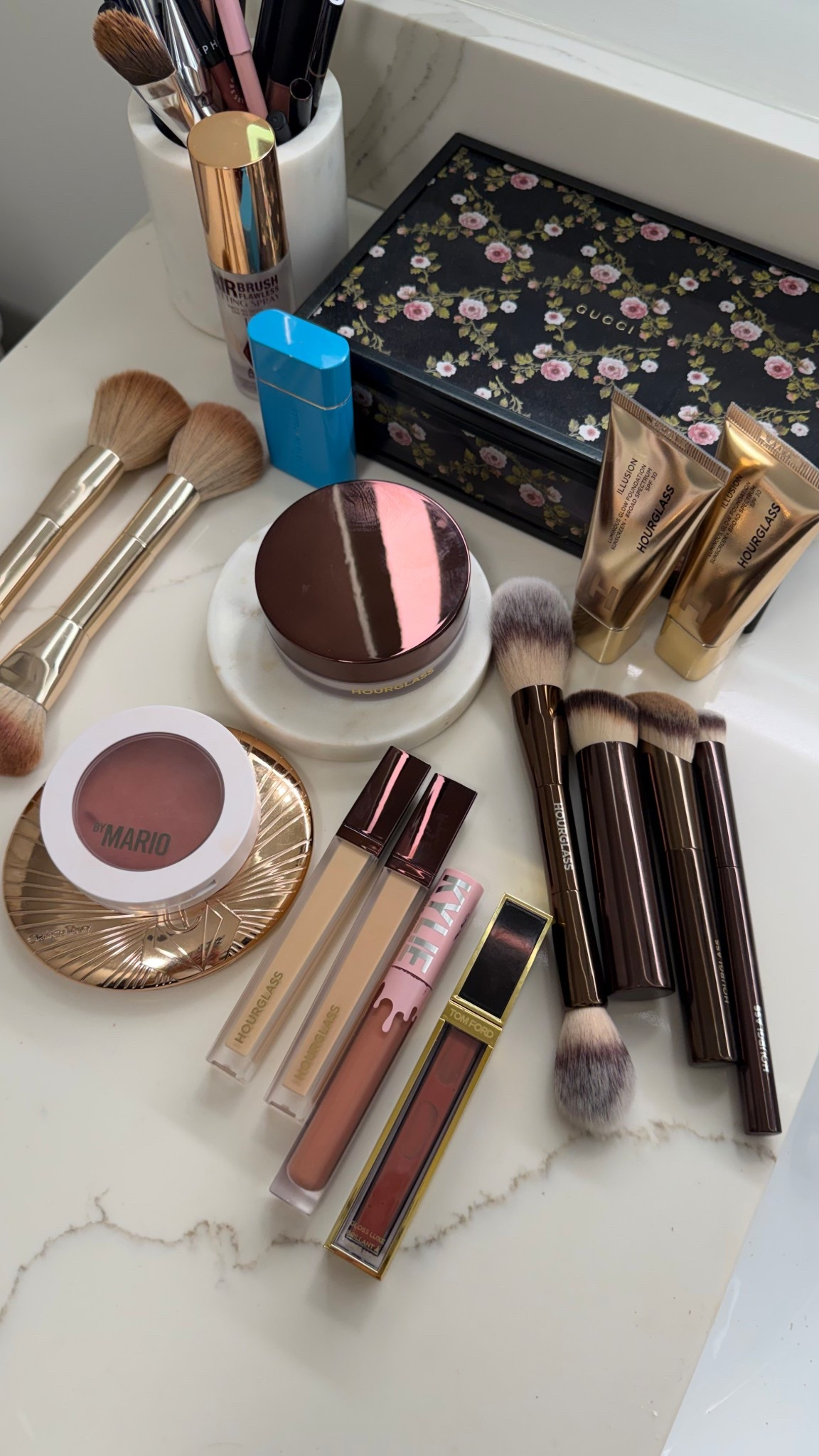 Wearing the new hourglass luminous glow foundation with SPF! I mixed mine with the bronzing drops for a perfect tanned glowy look. My cream blush is also responsible for the glowy cheeks. First time wearing these foundation, will try it out for a while before giving my full review but so far love the finish! 
Color 6 on foundation (too light for me) added bronzing drops in 2 and cream blush + lip stain in bare 


#LTKBeauty #LTKOver40 #LTKOver40 #LTKBeauty #LTKgrwm