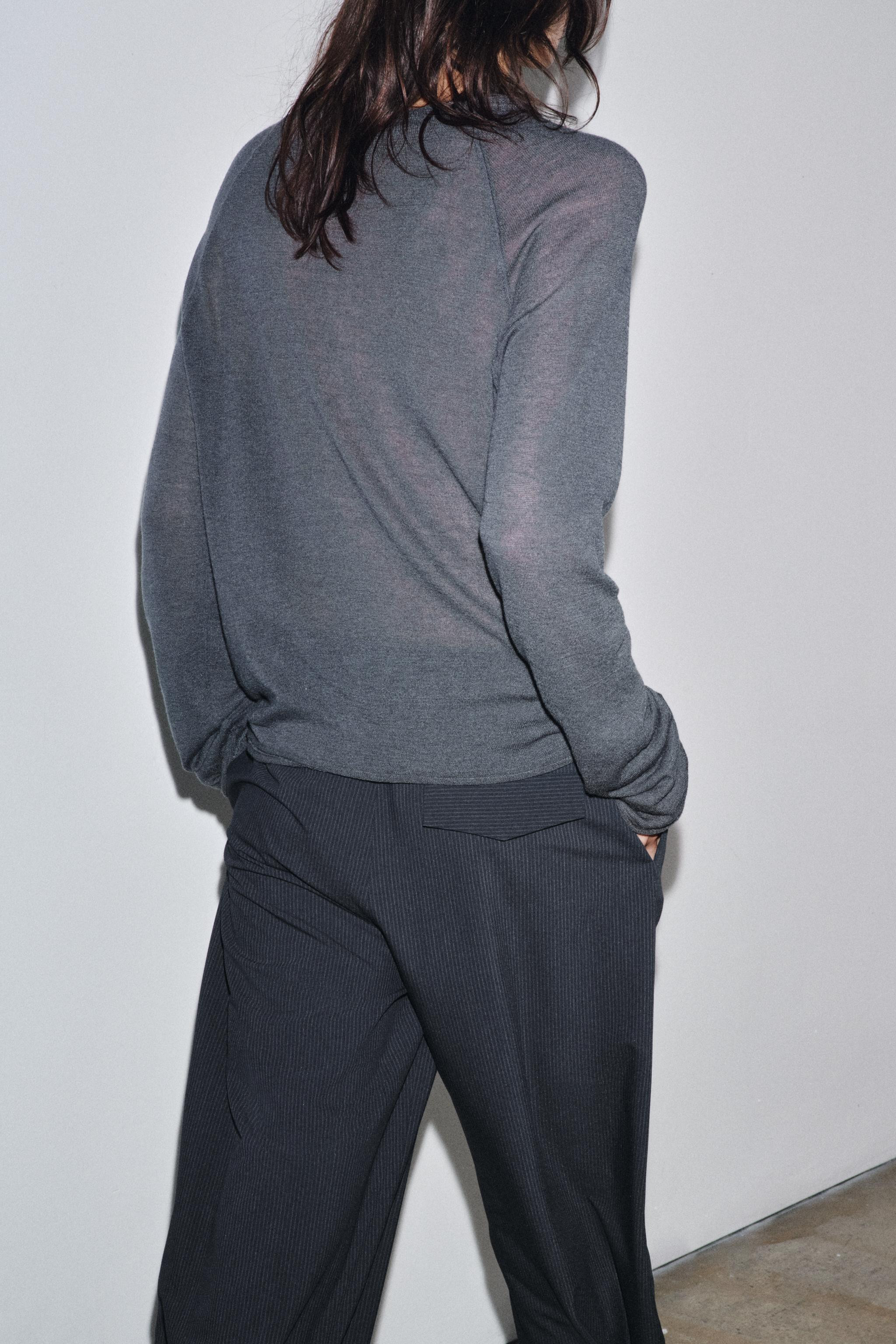 LONG SLEEVE T-SHIRT WITH WOOL | Zara US